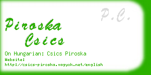 piroska csics business card